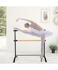 Portable Freestanding Double Ballet Barre for Home Dance and Stretching