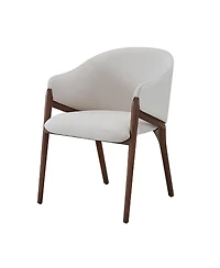 Wing Back Upholstered Fabric Dining Arm Chair with Cushioned Seat
