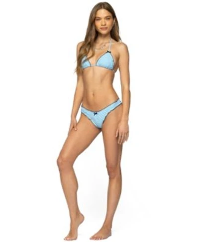 Edikted Womens Golden Ruffle Edge Bikini Set