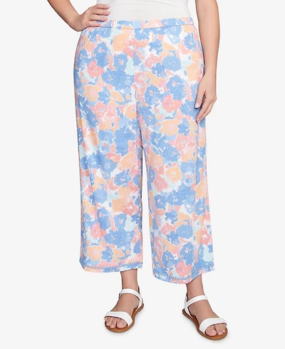 Ruby Rd. Plus Floral Print Soft Capri Pants