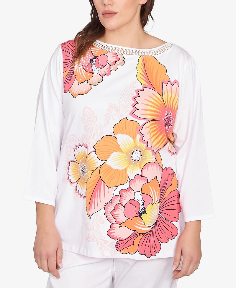 Ruby Rd. Plus Floral Pop Knit Top