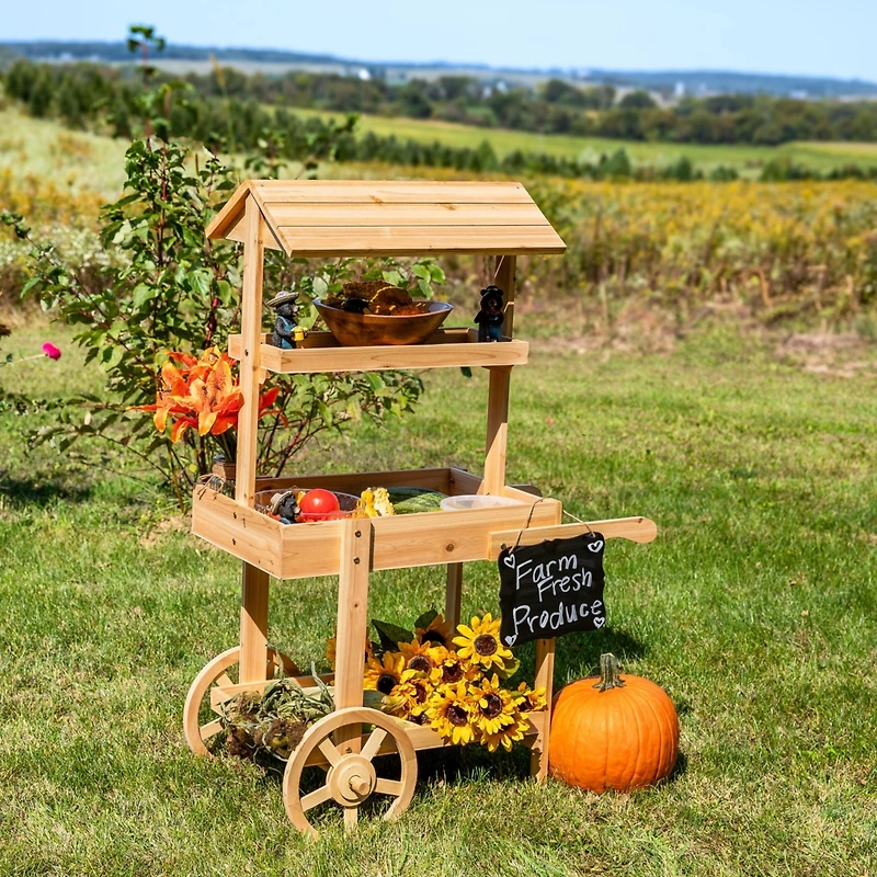 Country Market Flower Cart Display Stand - 49.25” H