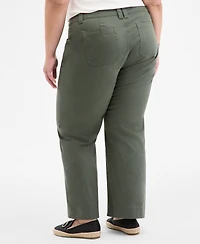 On 34th Trendy Plus Solid High-Rise Braid-Detail Pants, Exclusively at Macy's