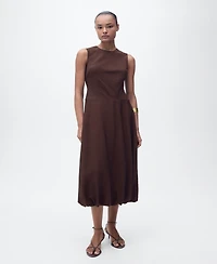 Mango Women's Puffed Hem Midi Dress