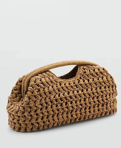 Mango Women's Natural Fiber Clutch Bag