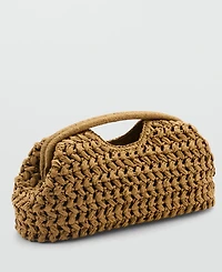Mango Women's Natural Fiber Clutch Bag