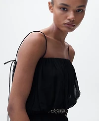 Mango Women's Short Balloon-Effect Gathered Dress