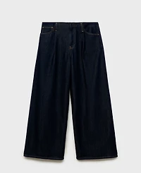 Mango Women's Wide Leg Denim Jeans