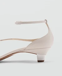 Mango Women's Wide Strap Leather Sandals