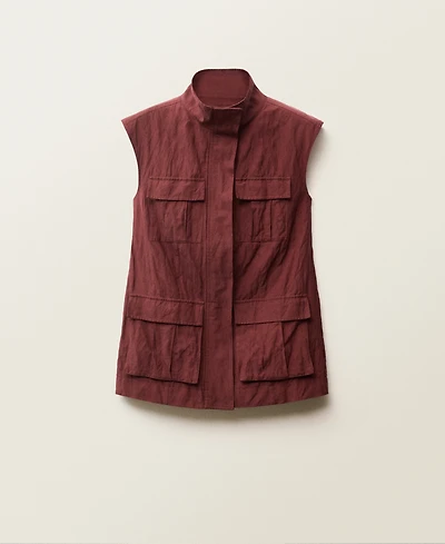 Mango Women's Wrinkled Effect Pockets Vest