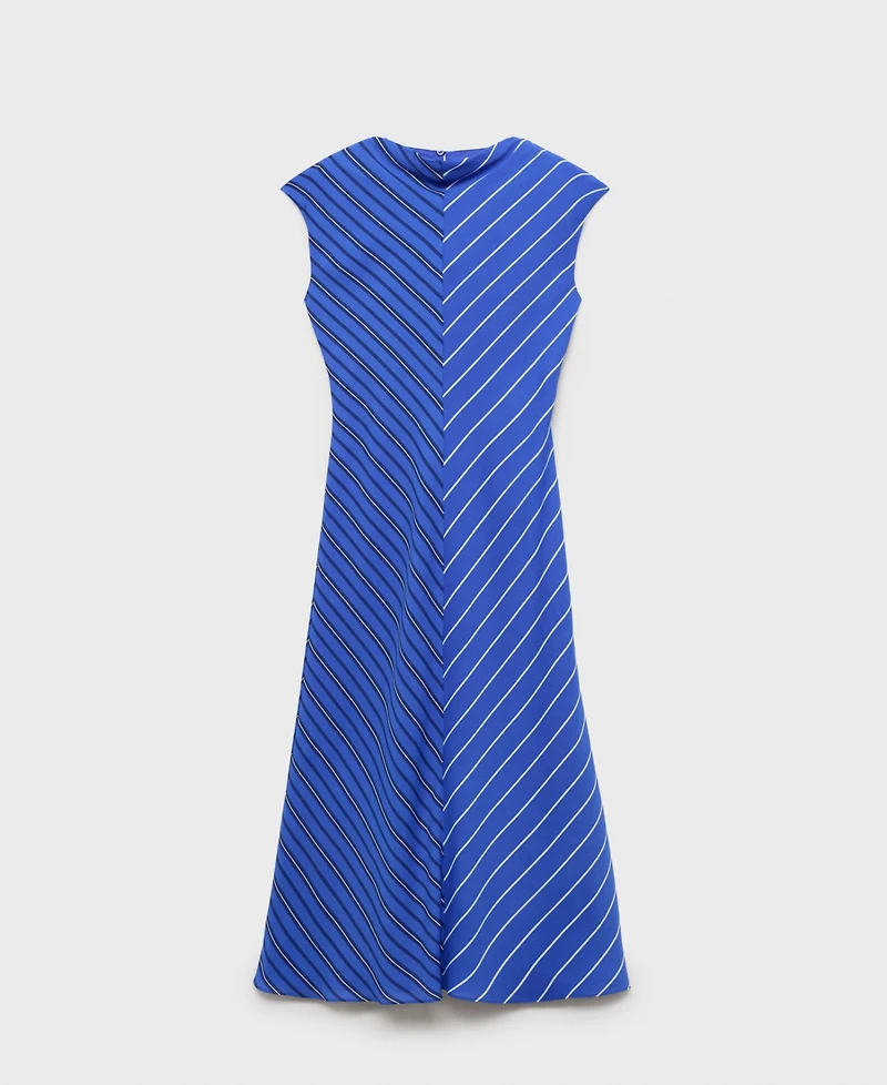 Mango Women's Combined Striped Flared Dress