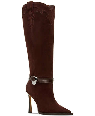 Steve Madden Women's Kyndall Knee-High Embellished Stiletto Western Boots