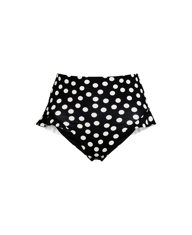 Lands' End Women's Ruffle High Waisted Leg Bikini Bottoms