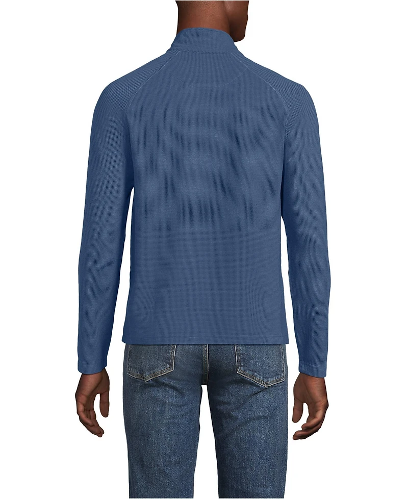 Lands' End Men's Long Sleeve Waffle Quarter Zip