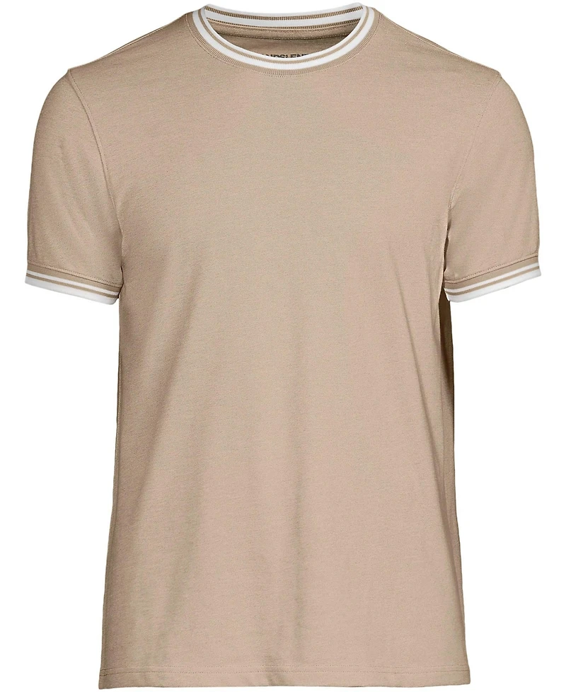 Lands' End Men's Short Sleeve Soft Pique Crew Tee