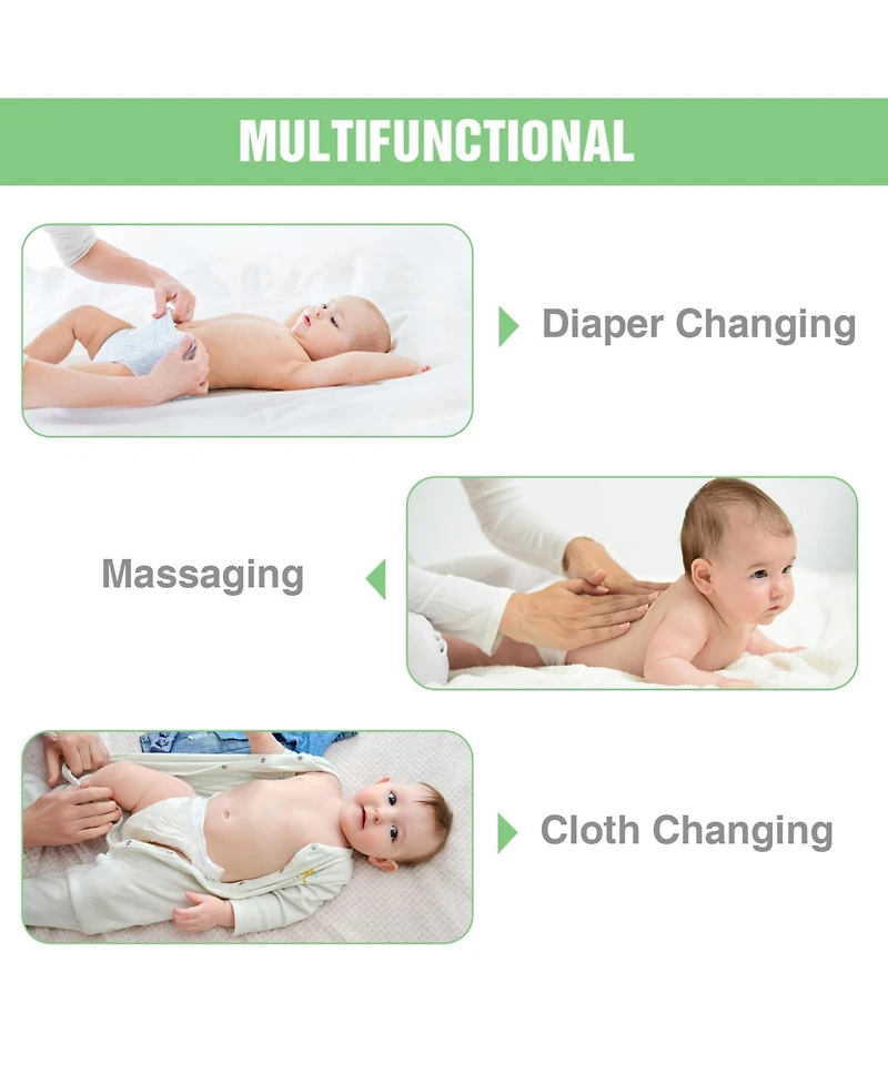 Diaper Table with 4 Drawers, Baby Changing Station with Storage Compartments