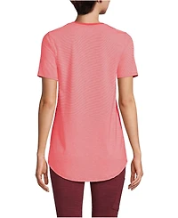 Lands' End Women's Short Sleeve Power Performance Scoop Neck Curved Hem Tunic Tee