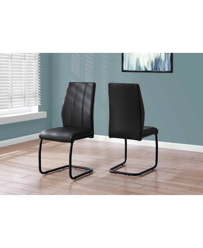 Set of Two Upholstered Faux Leather Dining Side Chairs