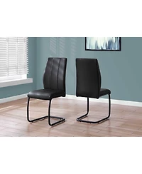 Set of Two Upholstered Faux Leather Dining Side Chairs