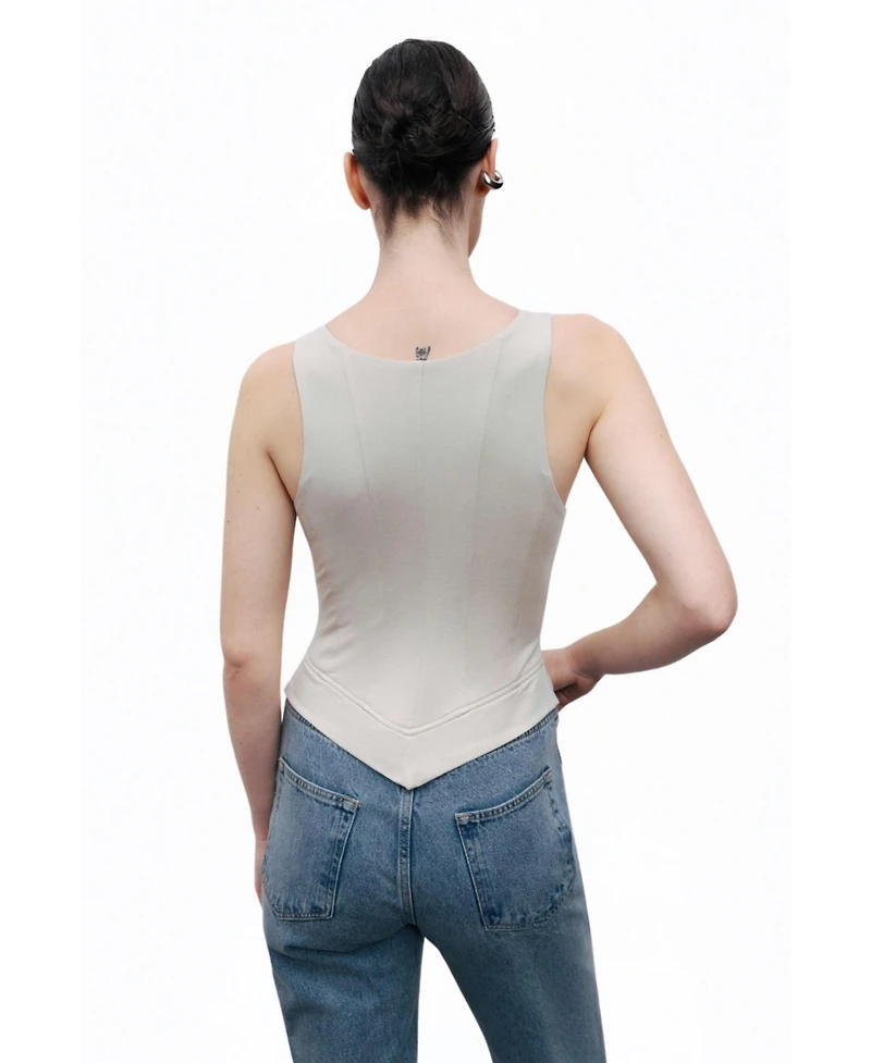 Nocturne Women's Denim Garnished Jumpsuit