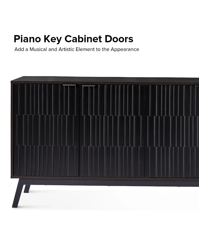 Modern Beat 63"Wide 4 door Sideboard with Adjustable Shelf