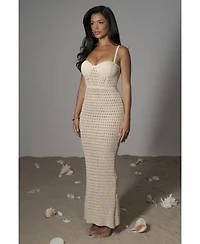 Jluxlabel Women's Deep Sea Crochet Maxi Dress