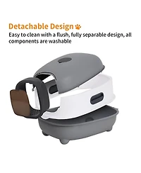 Bingopaw Hooded Front-Entry Cat Litter Box With Scoop for Cats