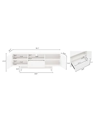 Manhattan Comfort Ella 59.1" Modern 5-Shelf Tv Stand Fits TVs up to 55"