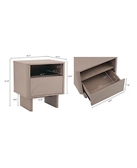 Manhattan Comfort Ella 2-Pc. 19.7" Modern 2-Full Extension Drawer Nightstand Set