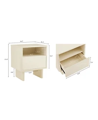 Manhattan Comfort Ella 2-Pc. 19.7" Modern 2-Full Extension Drawer Nightstand Set