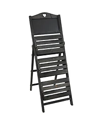 Country Heart Ladder Plant Stand with Chalkboard - 41” H - Black