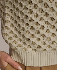 Donna Karan New York Women's Two-Tone Honeycomb Sweater