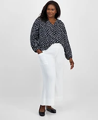 On 34th Trendy Plus Paint Dot Button-Front Blouse, Exclusively at Macy's
