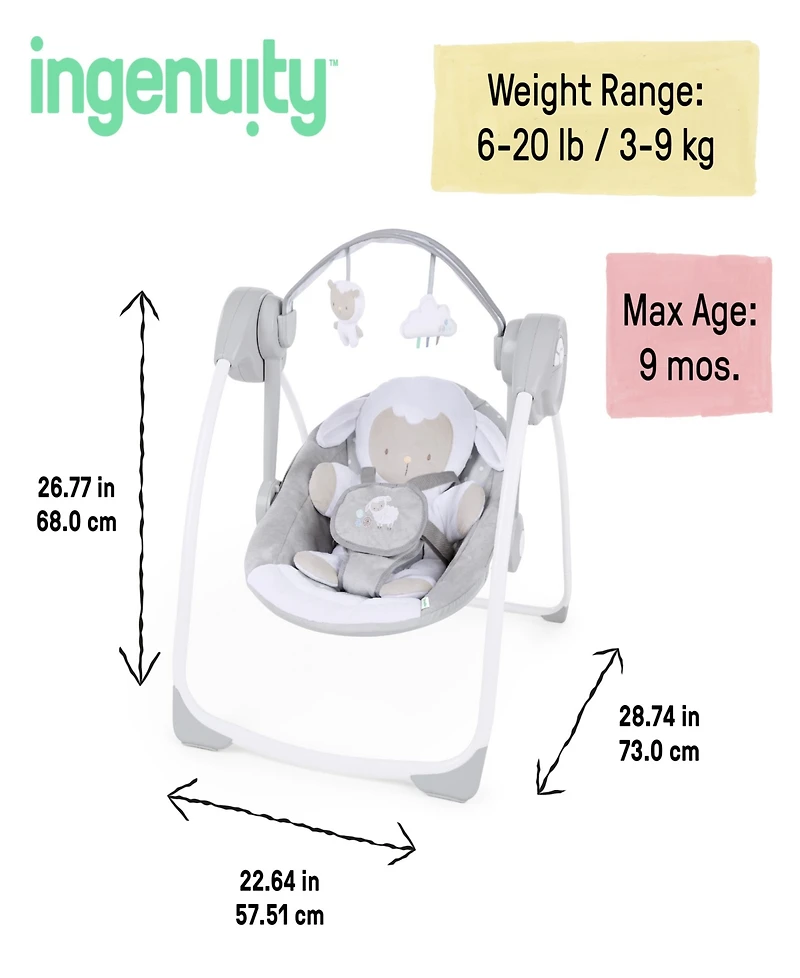 Ingenuity Baby Comfort 2 Go Portable Swing