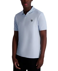 Karl Lagerfeld Paris Men's Short Sleeve Head Logo Pique Polo Shirt