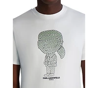 Karl Lagerfeld Paris Men's Short Sleeve Crewneck Rubberized Character Graphic T-Shirt
