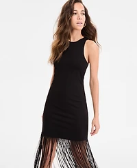 Bar Iii Women's Sleeveless Fringe-Hem Dress, Exclusively at Macy's