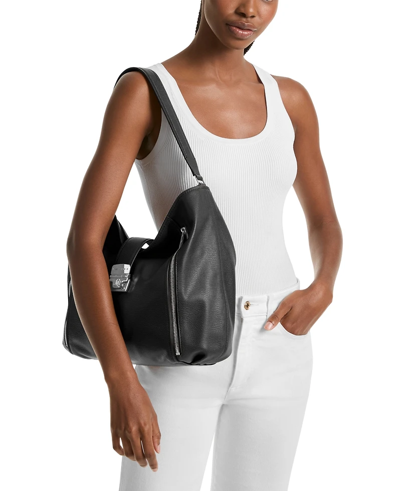 Michael Kors Addie Extra Large Leather Hobo Shoulder Bag