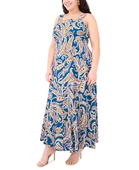 Msk Plus Paisley Square-Neck Sleeveless Maxi Dress