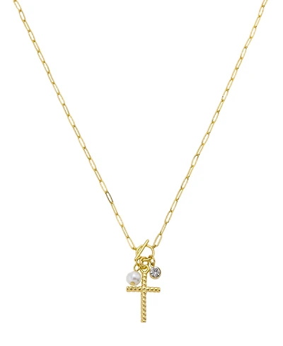 Unwritten Crystal Cross Charm Necklace