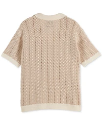Scotch & Soda Men's Structured Knit Sweater Polo Shirt