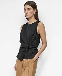 Dkny Women's Crewneck Twist-Waist Sleeveless Top