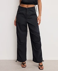 Good American Women's Cotton Twill Drawcord-Hem Parachute Pants