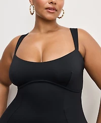 Good American Women's Scuba Sweetheart Midi Dress