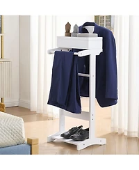 Kings Brand Furniture Mavy Valet Stand – Modern Organizer for Suits, Coats and Accessories Perfect for Bedrooms and Entryways