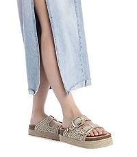 Women's Footbed Jute Wrapped Platform Sandals By Xti