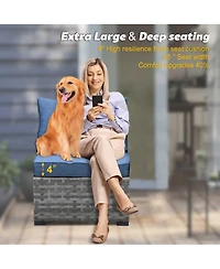 Xizzi Patio Furniture Set,6 Piece Outdoor Sectional Sofa Couch Set,Patio Conversation Set with Modular Wicker Chairs,Widened Armrest,Side Table,Orange