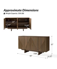 Modern Adamo 58"Wide 4 door Sideboard