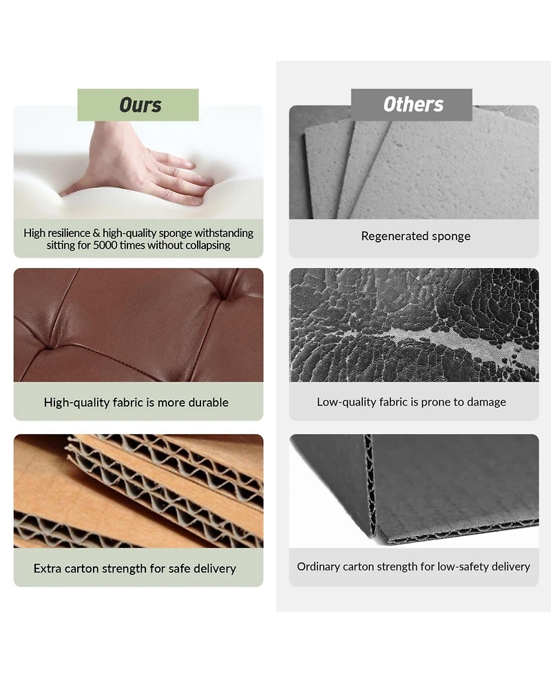 Narciso 60" Wide Bedroom Bench with Genuine Leather Top Cushion and Metal Base