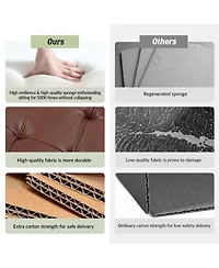 Narciso 60" Wide Bedroom Bench with Genuine Leather Top Cushion and Metal Base